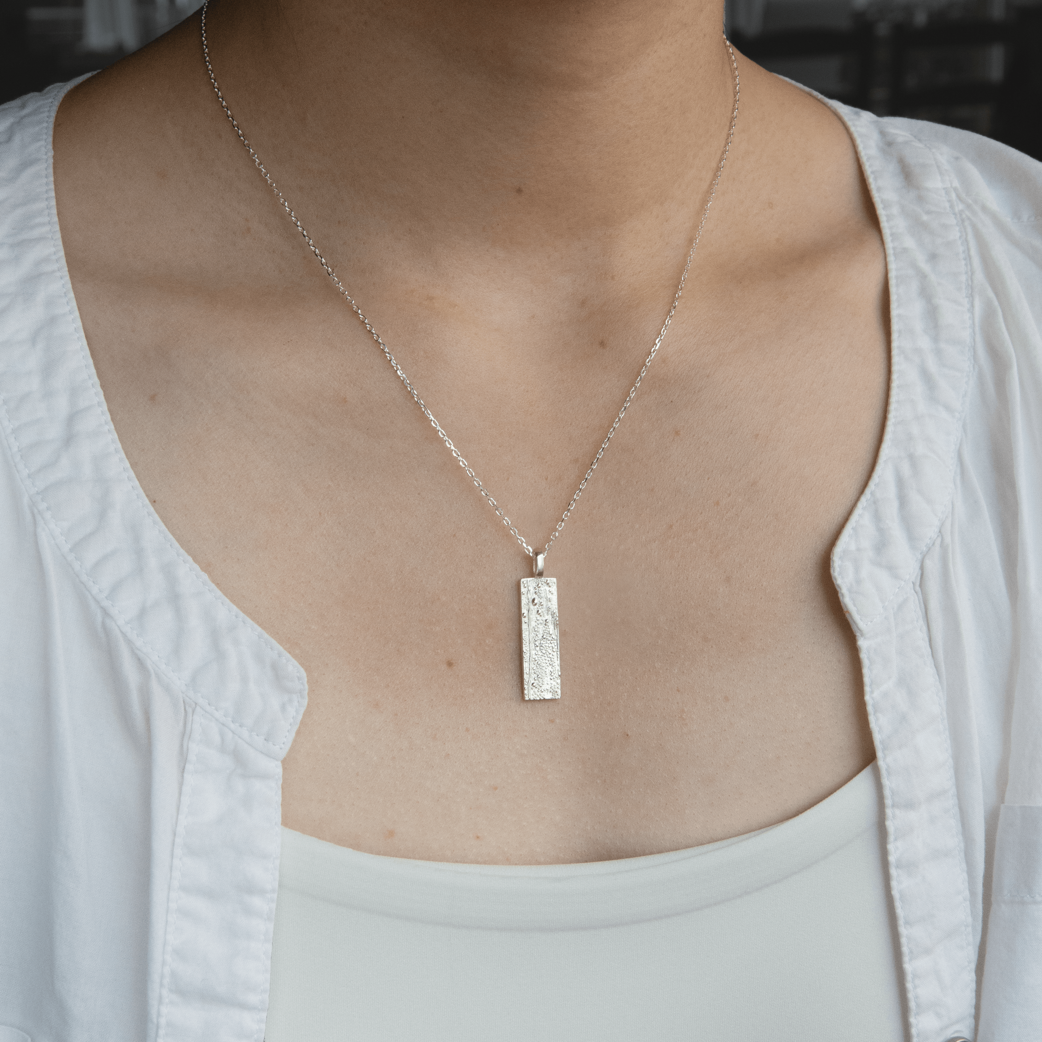 Sterling Silver Drawn By Rain Pendant Necklace