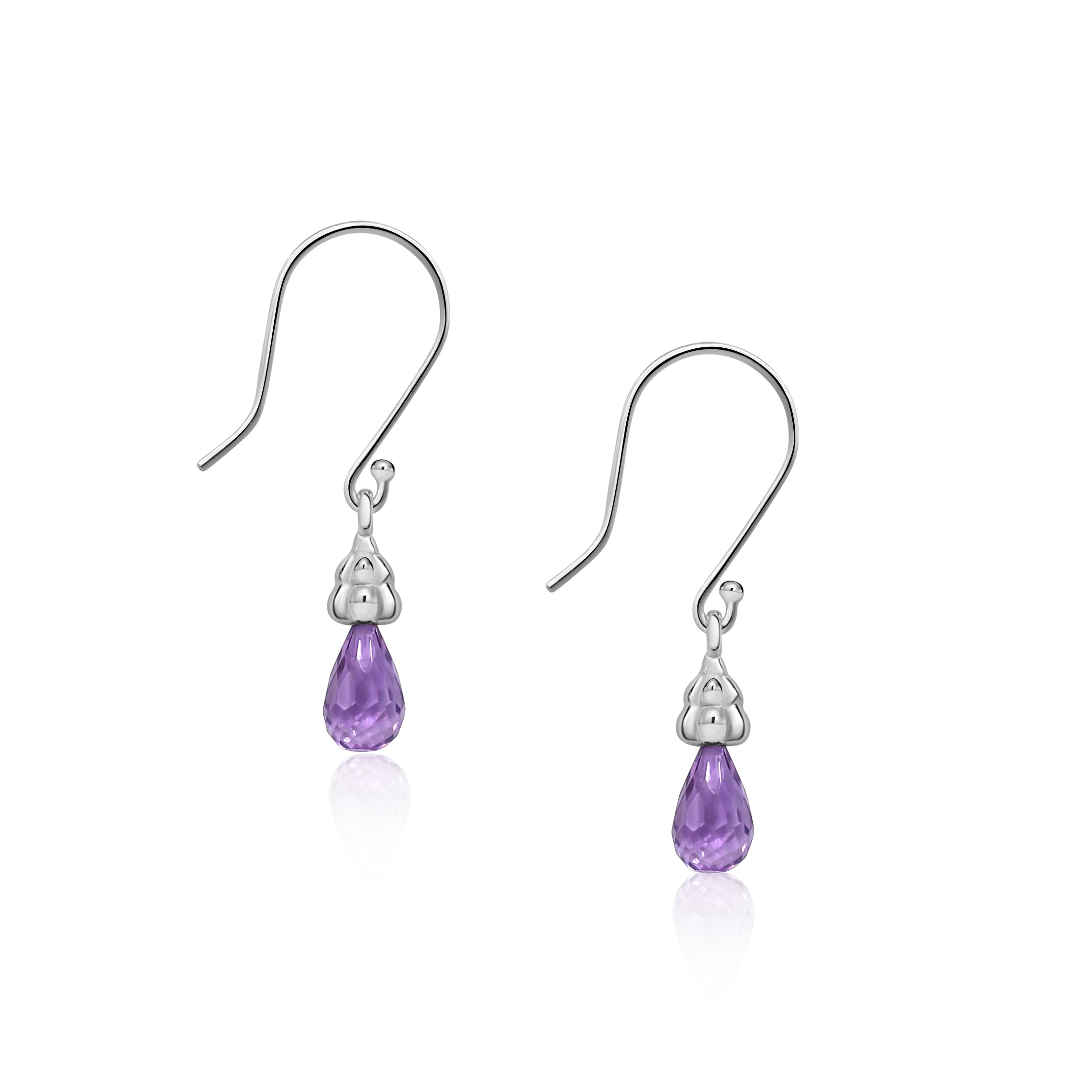 Sterling Silver Amethyst Raindrop Earrings