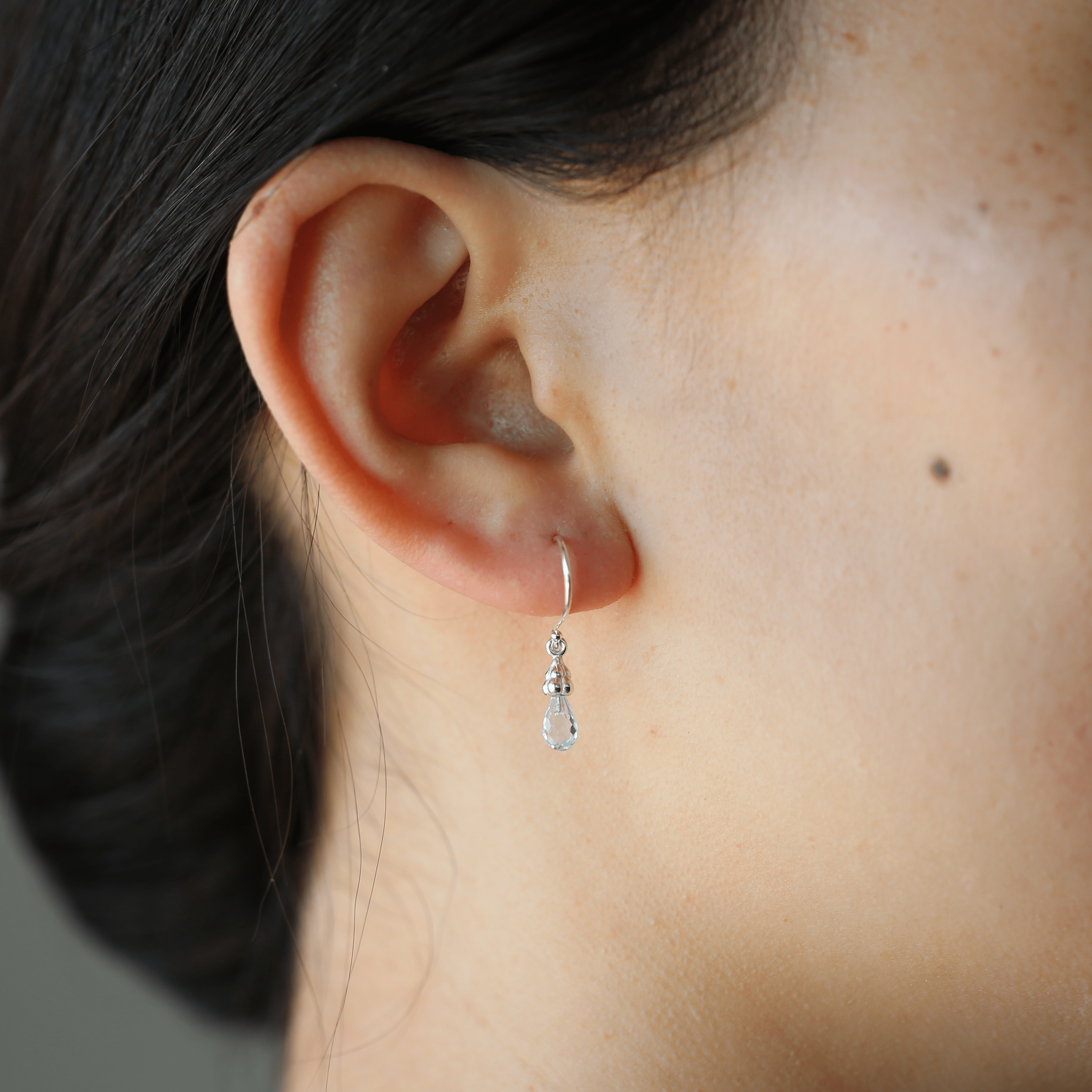 Sterling Silver Sky Blue Topaz Raindrop earrings