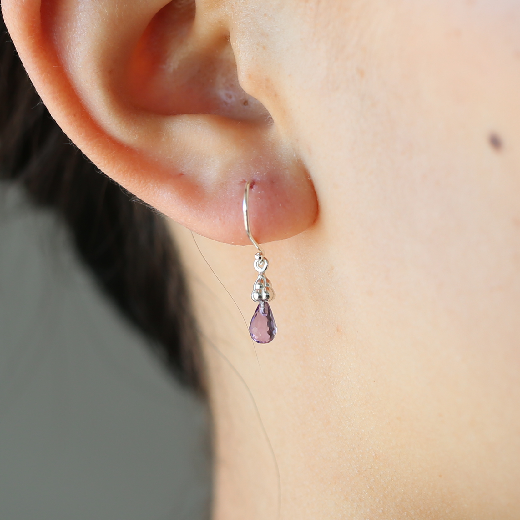 Sterling Silver Amethyst Raindrop Earrings