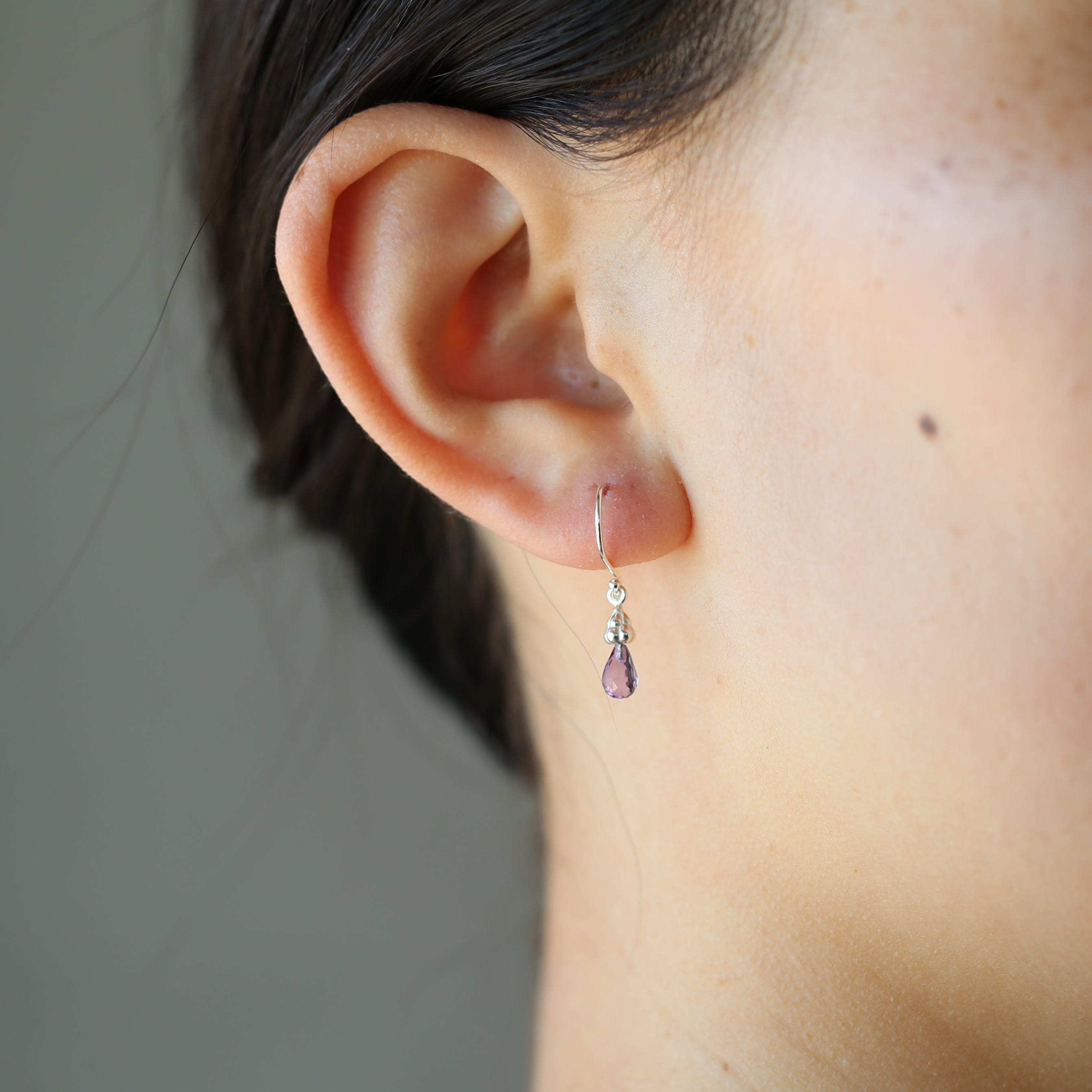 Sterling Silver Amethyst Raindrop Earrings