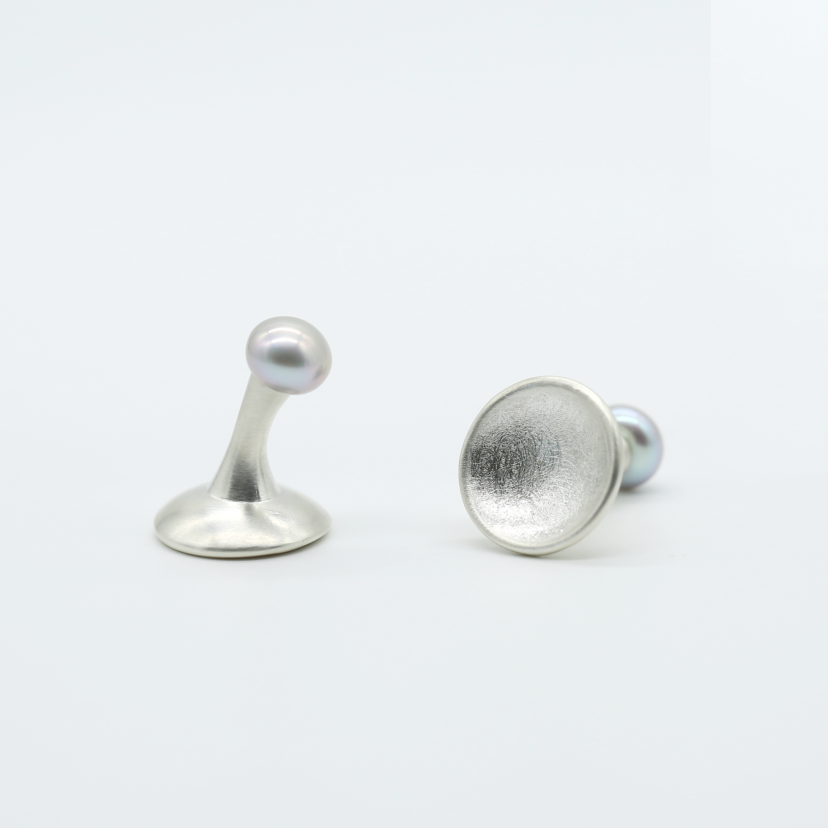 925 Sterling Silver Grey Cultured Freshwater Pearl Cufflinks Mens Jewelry