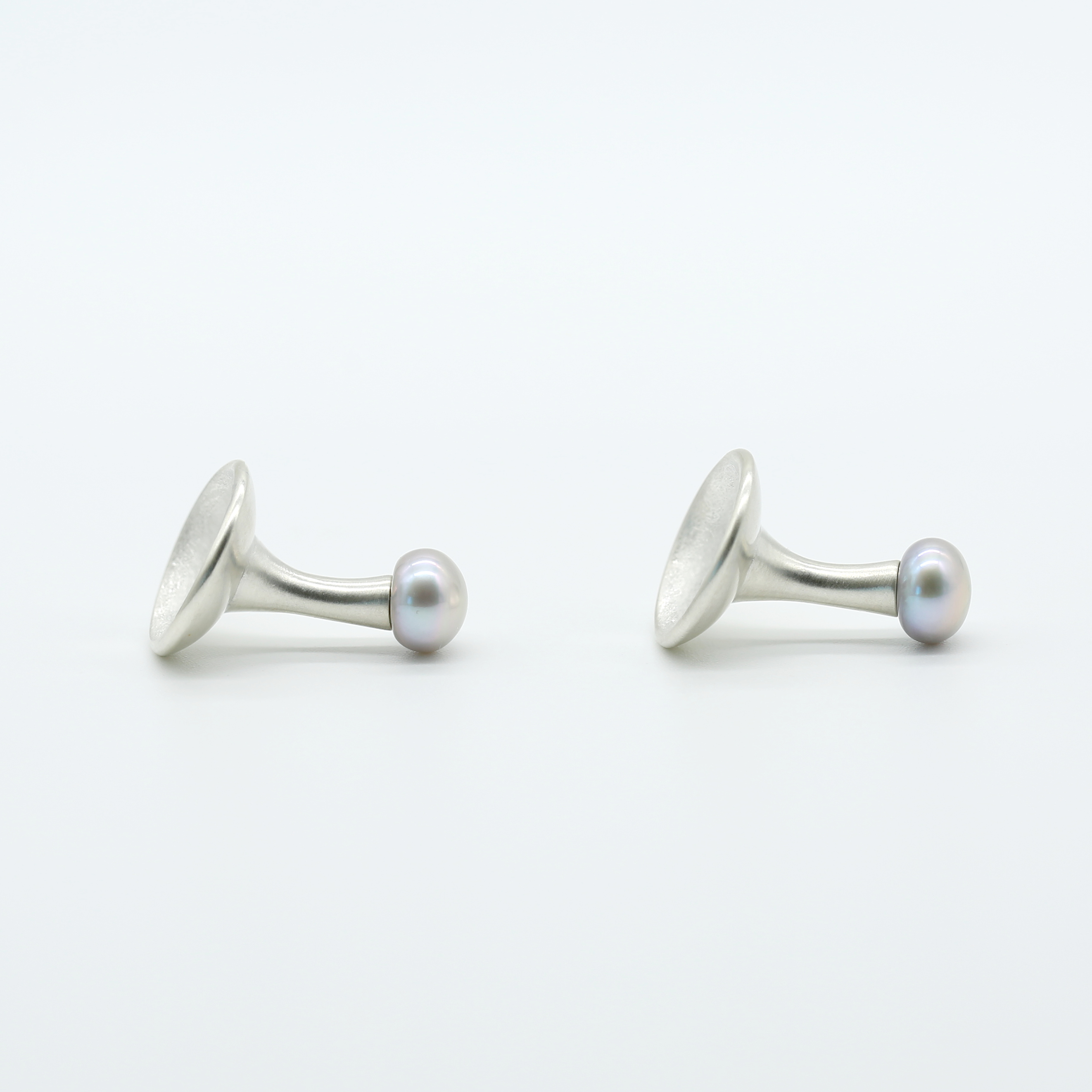 925 Sterling Silver Grey Cultured Freshwater Pearl Cufflinks Mens Jewelry