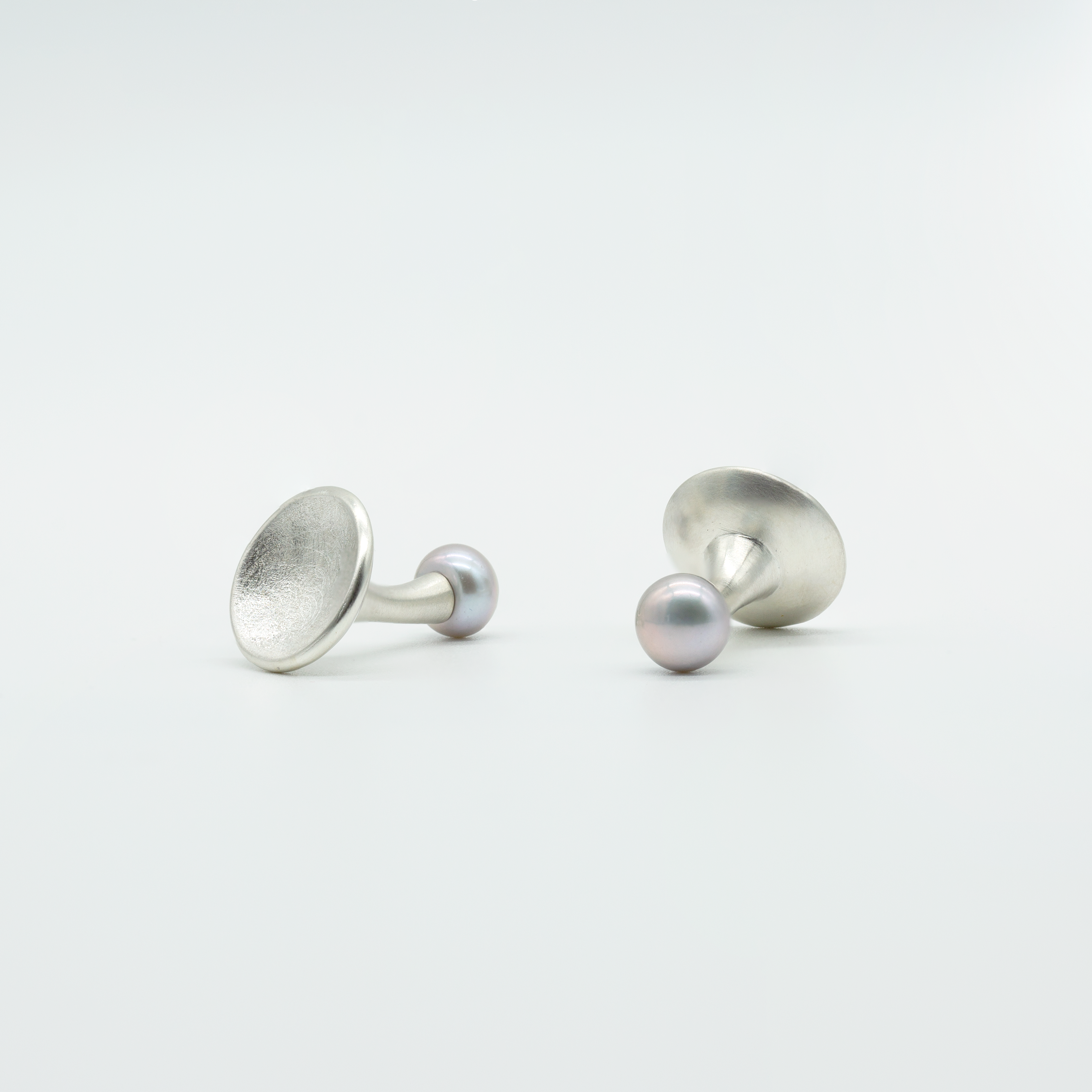 925 Sterling Silver Grey Cultured Freshwater Pearl Cufflinks Mens Jewelry