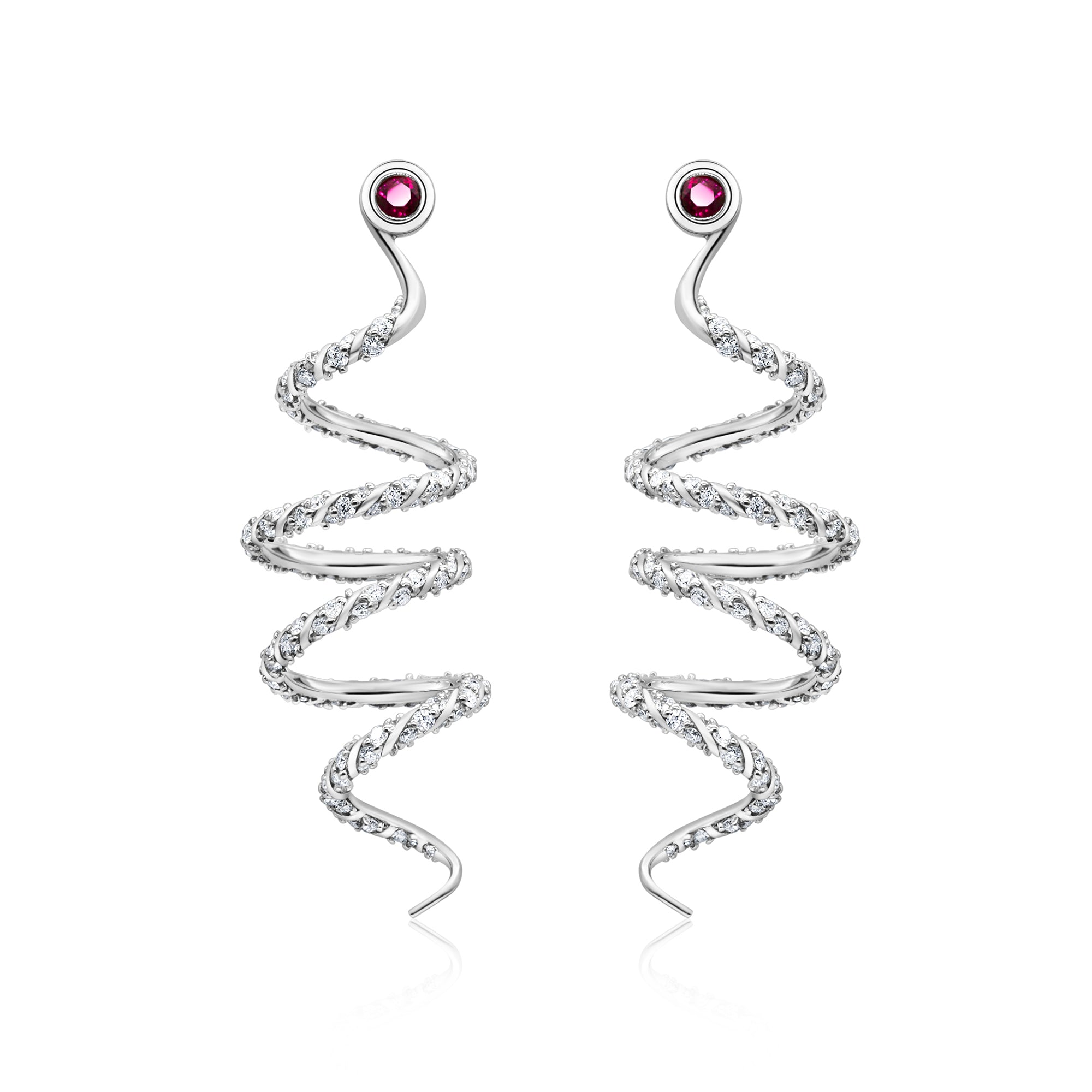 14K white gold ruby diamond earrings designer wedding jewelry14K yellow gold ruby diamond earrings designer wedding jewelry