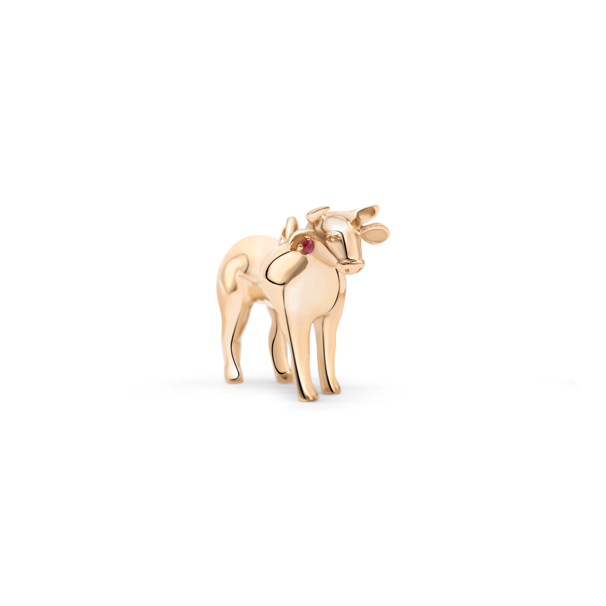14K rose gold ox pendant necklace with fair trade African ruby