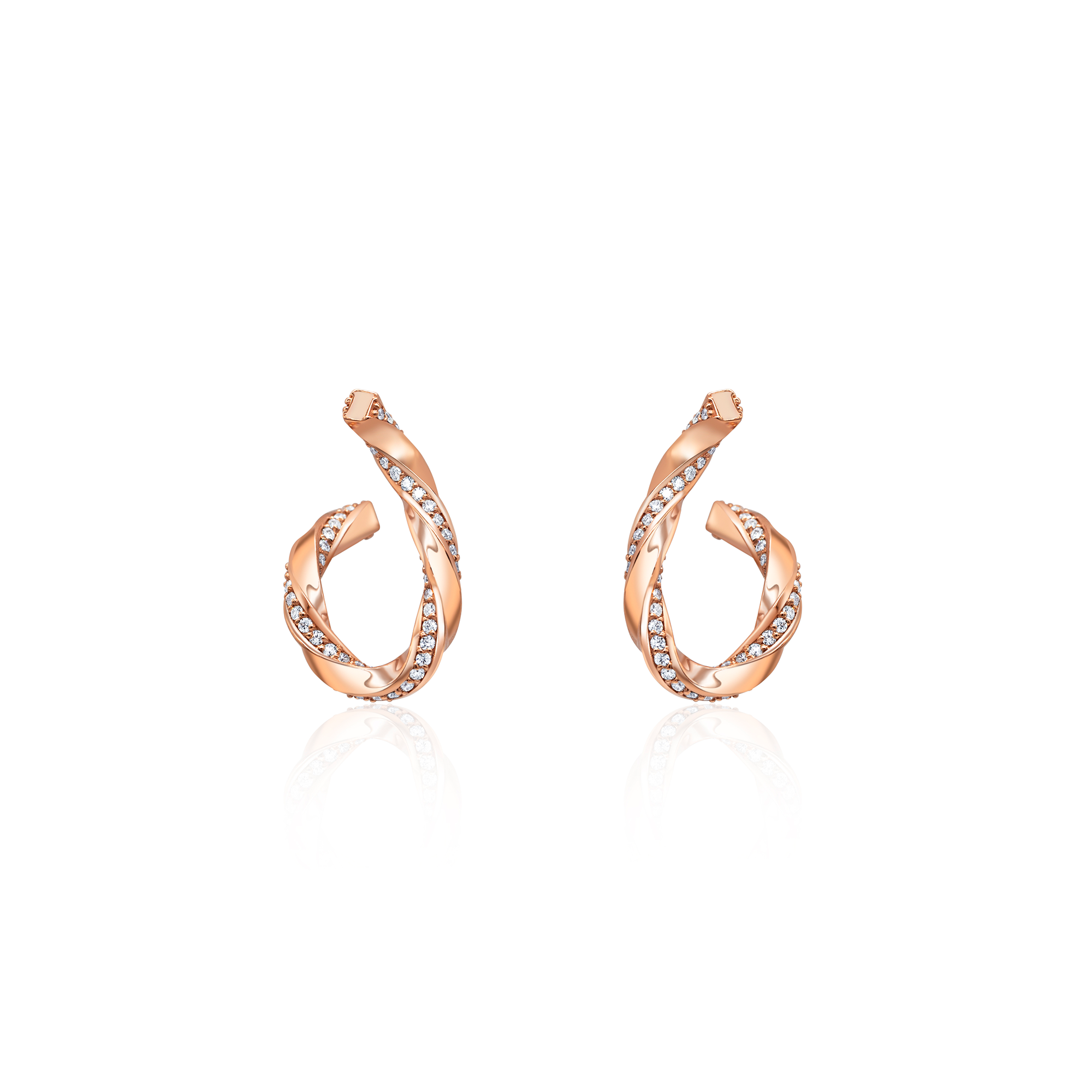 14K rose gold diamond earrings eternity earrings wedding jewelry