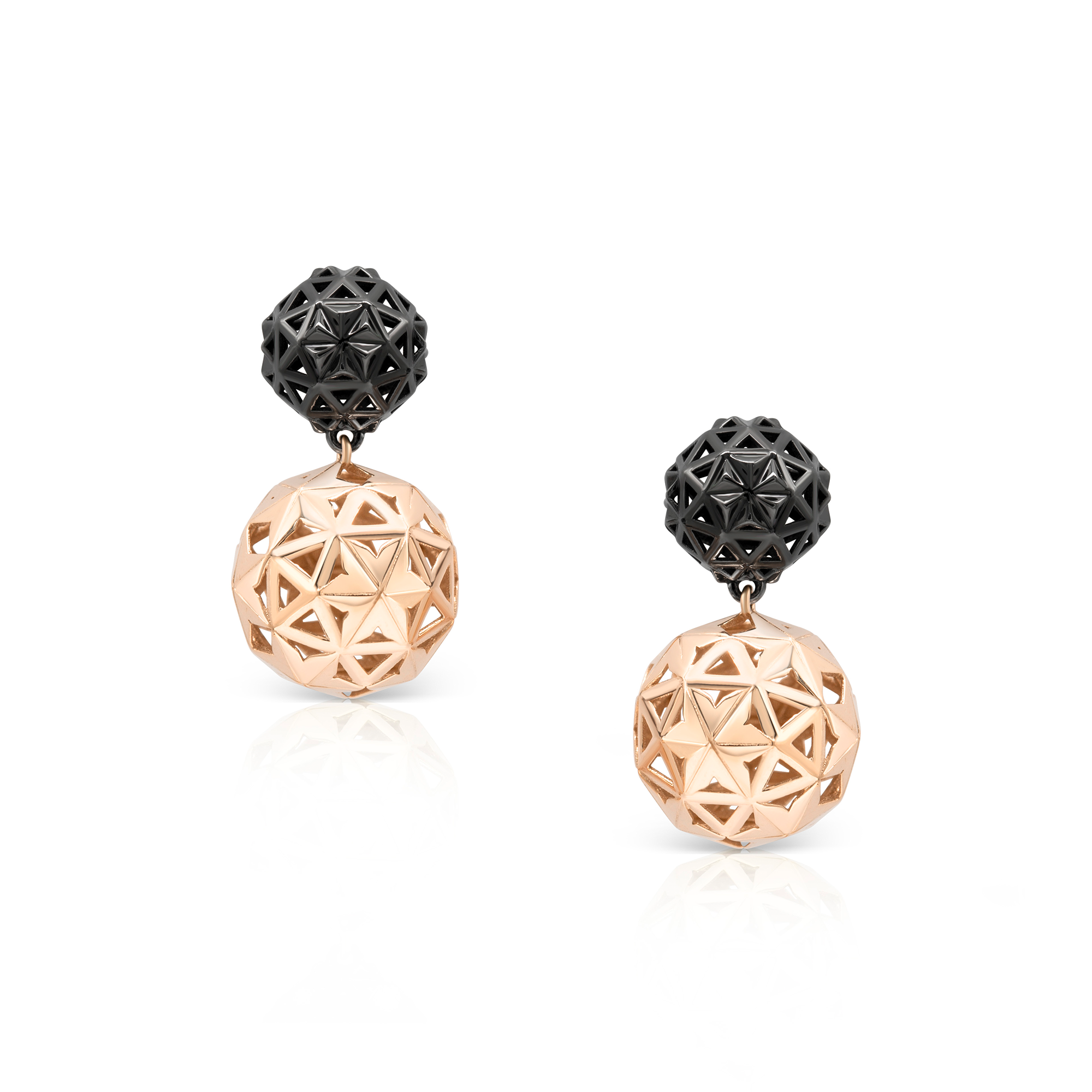 14K rose gold earrings rhodium fine jewelry