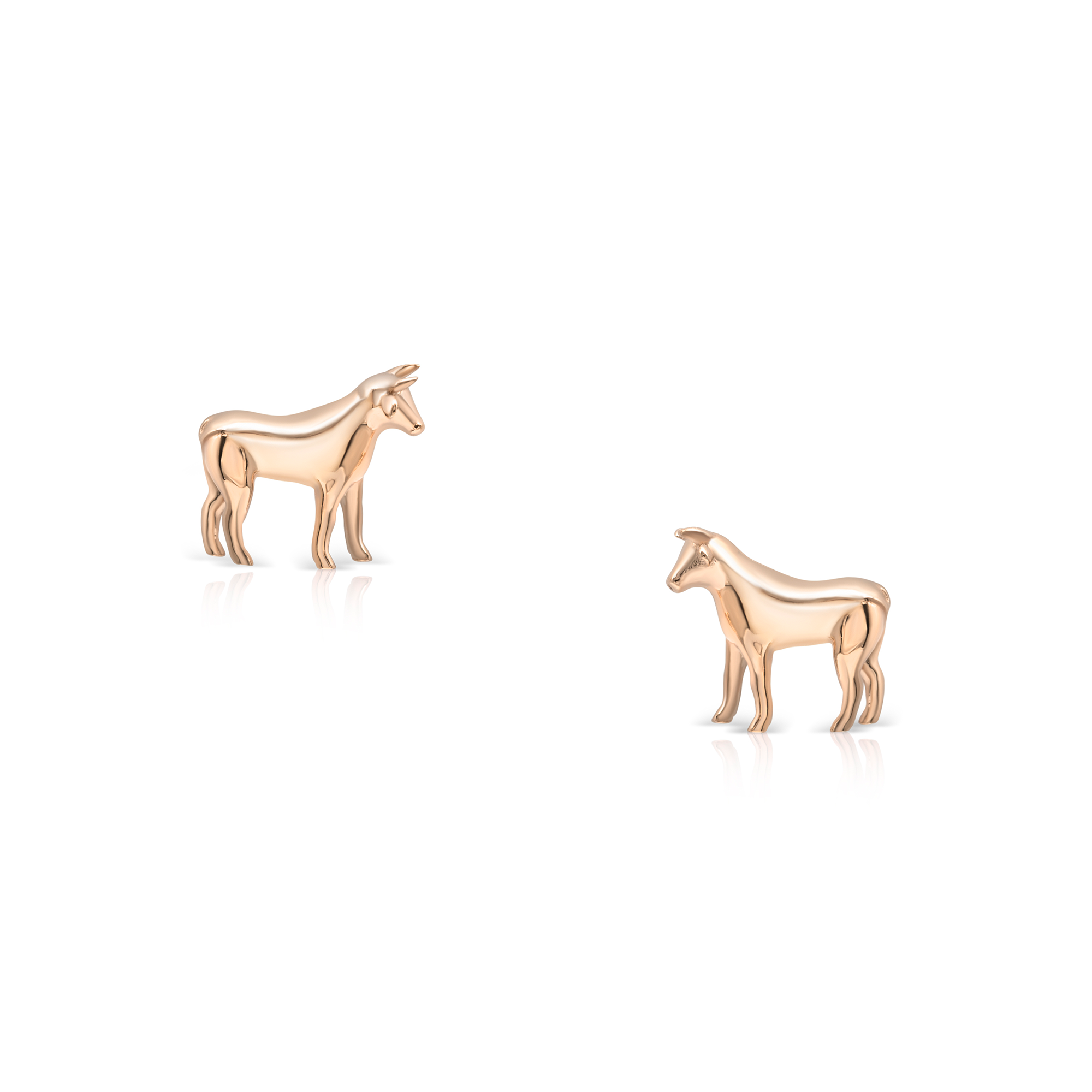 14K rose gold Year of the Ox zodiac earrings ear studs designer fine jewelry