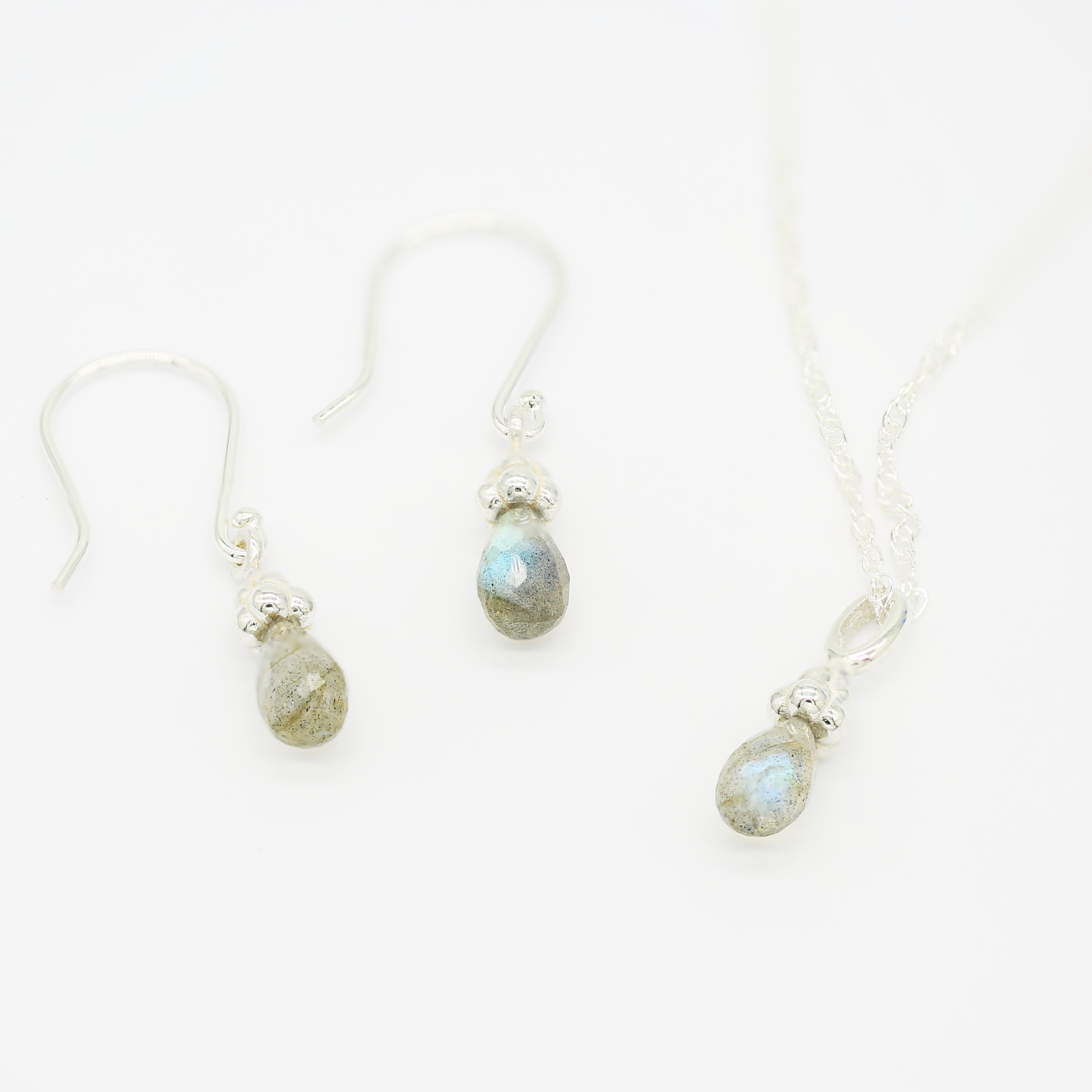Sterling Silver Labradorite Raindrop earrings
