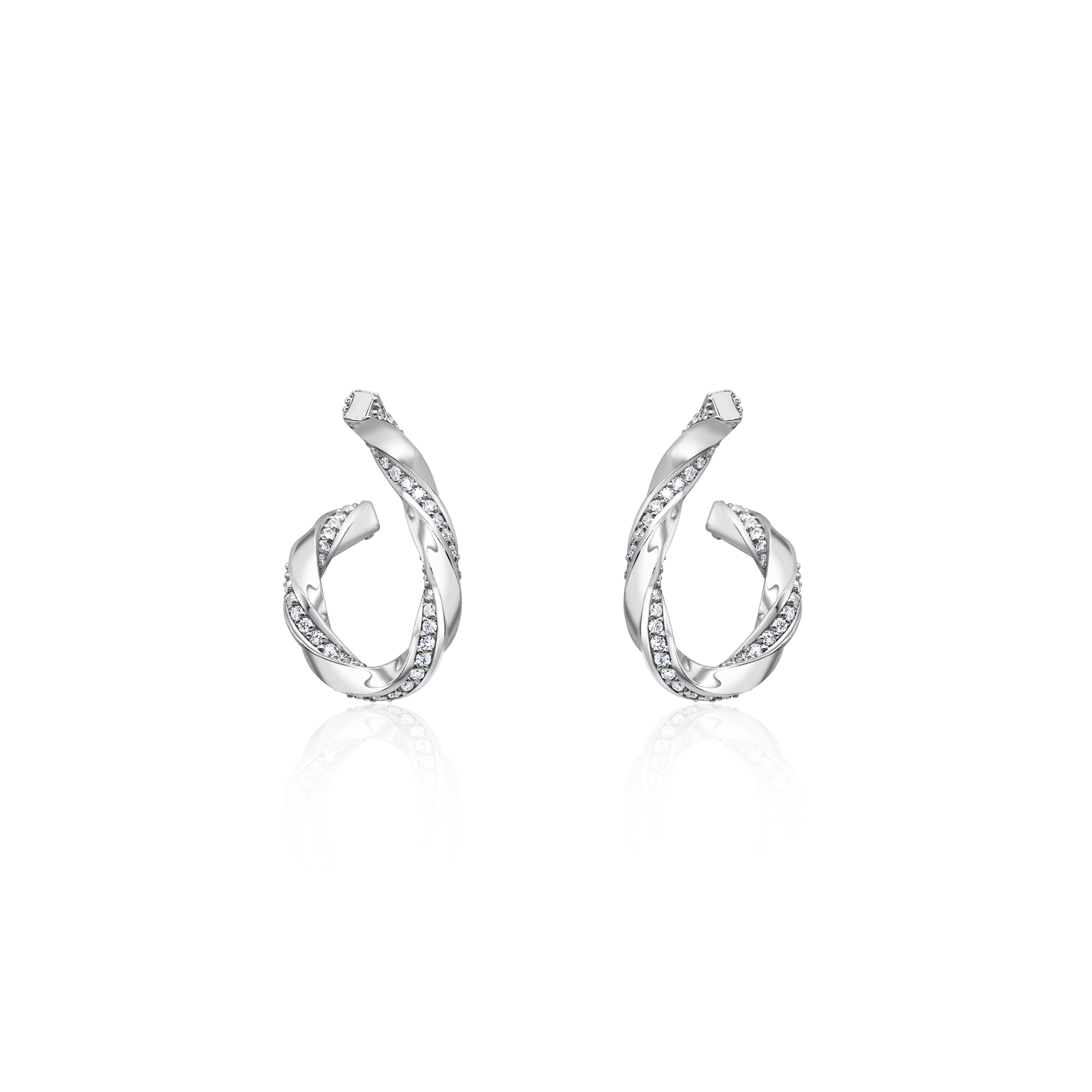 14K white gold diamond earrings eternity earrings wedding jewelry