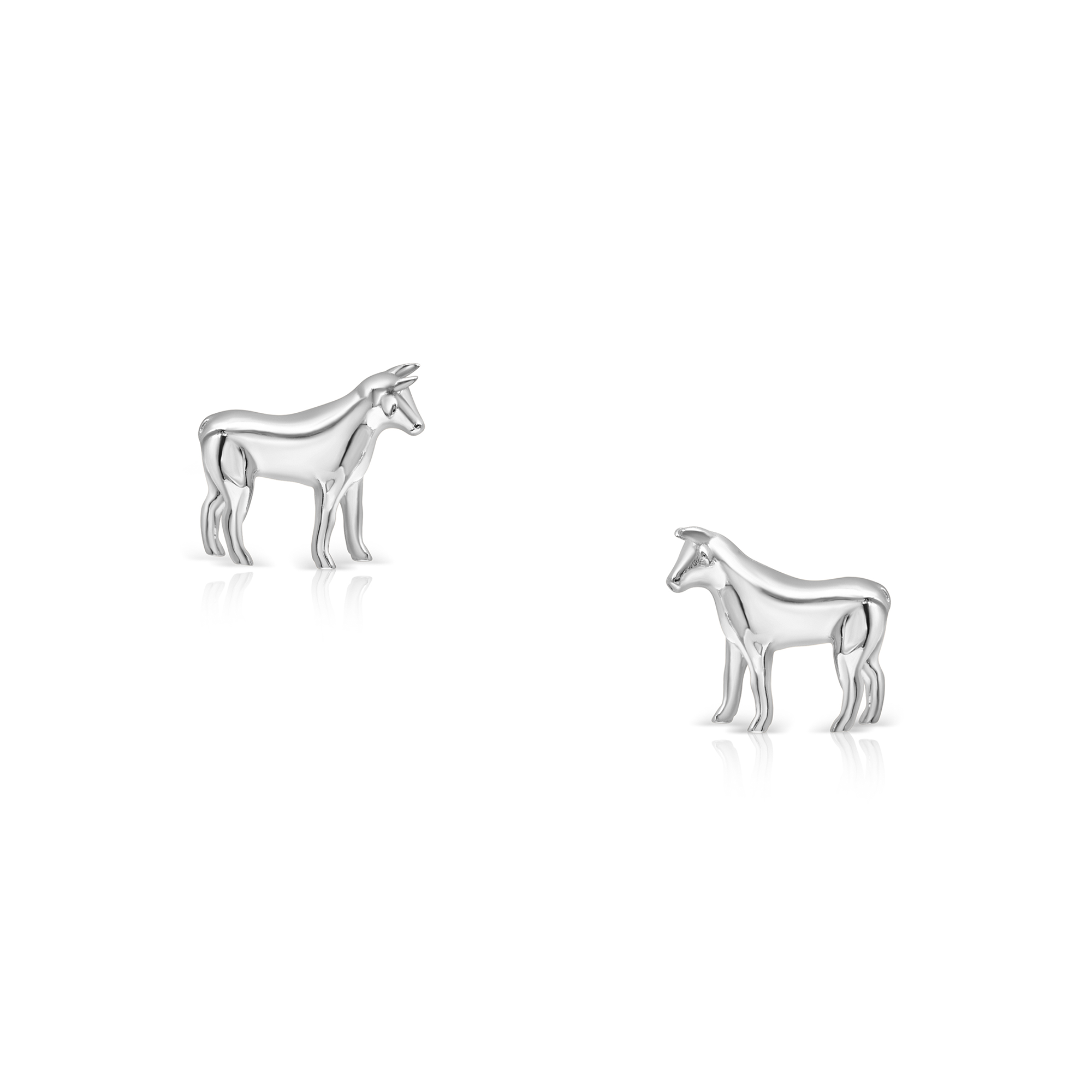14K white gold Year of the Ox zodiac earrings ear studs designer fine jewelry