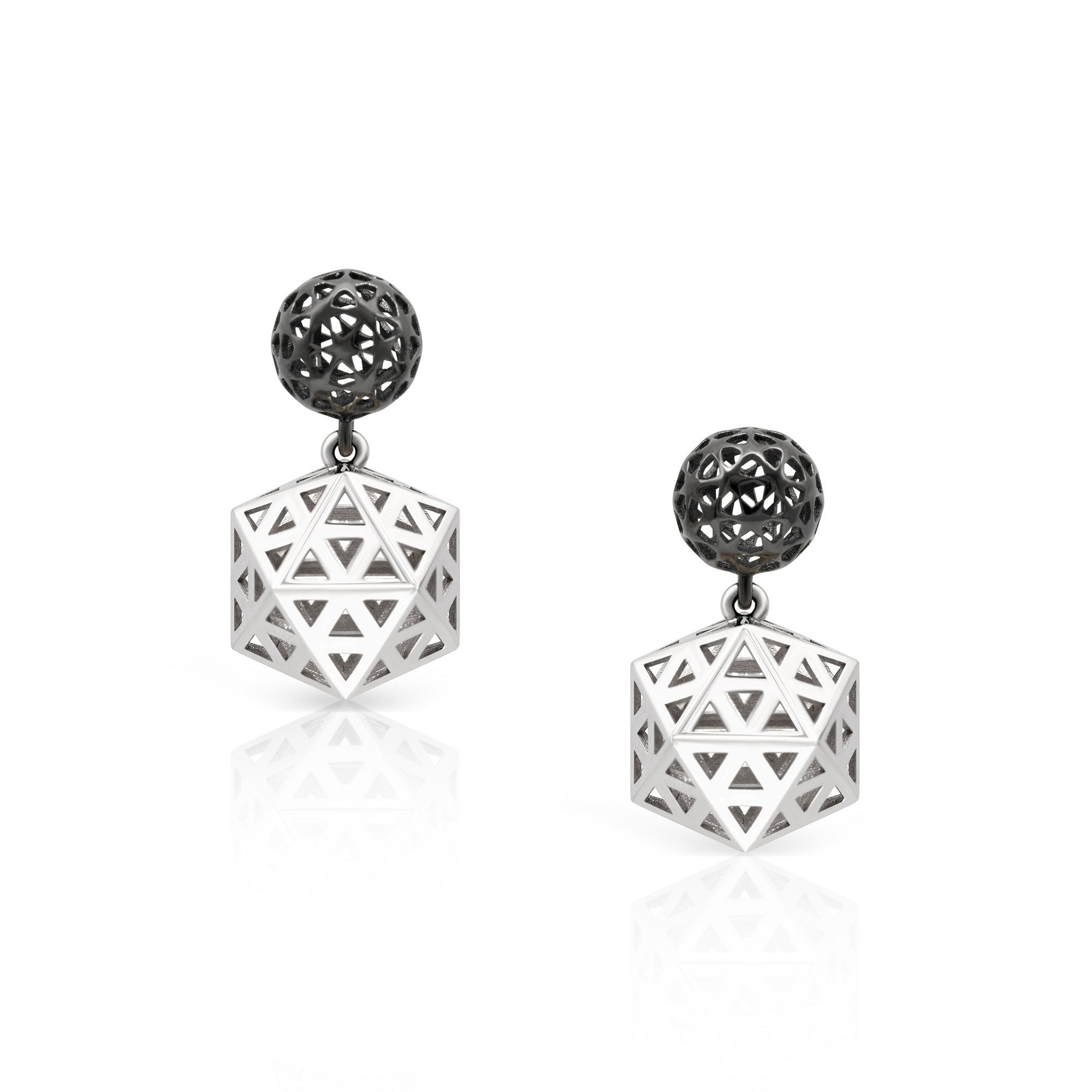 14K white gold earrings rhodium fine jewelry