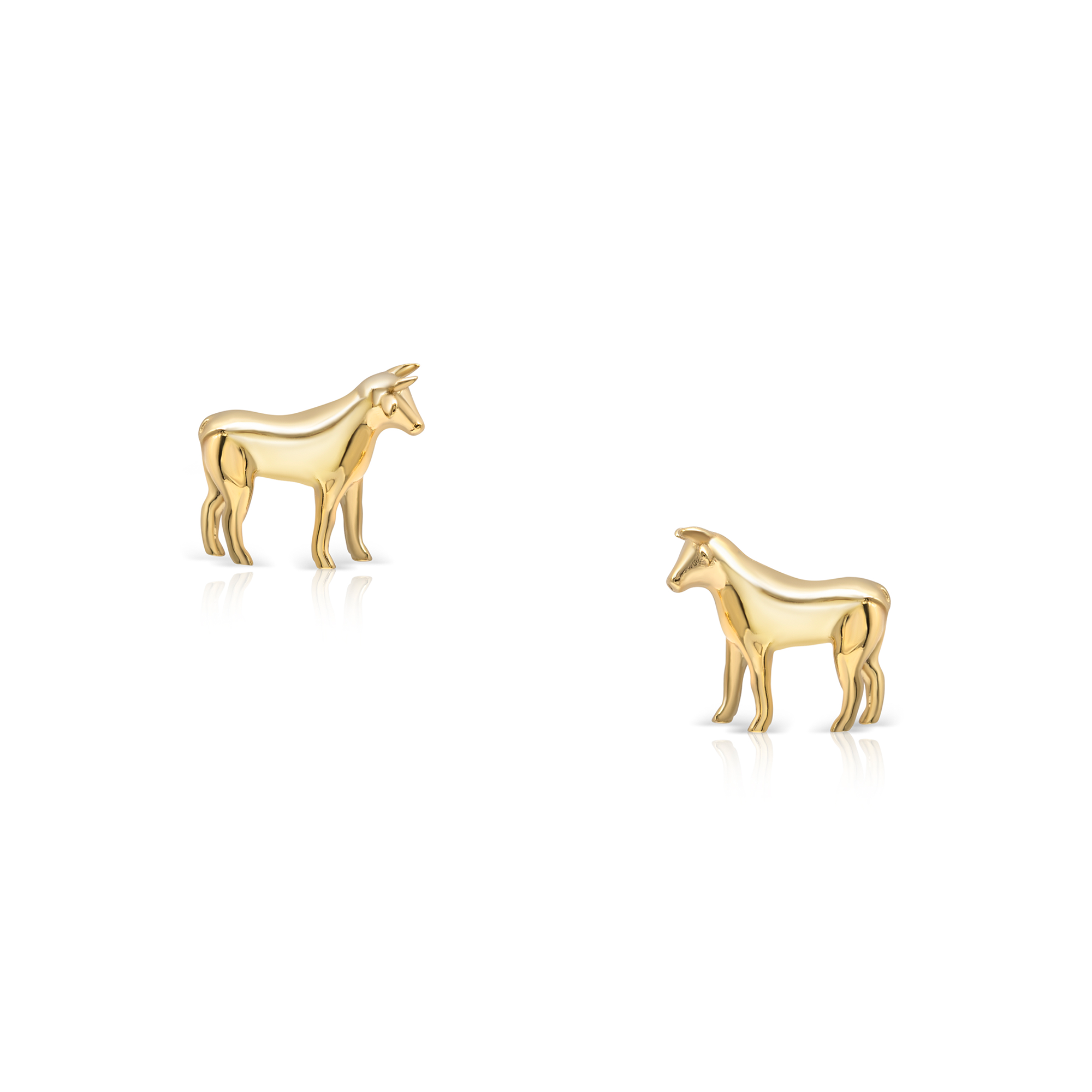 14K yellow gold Year of the Ox zodiac earrings ear studs designer fine jewelry