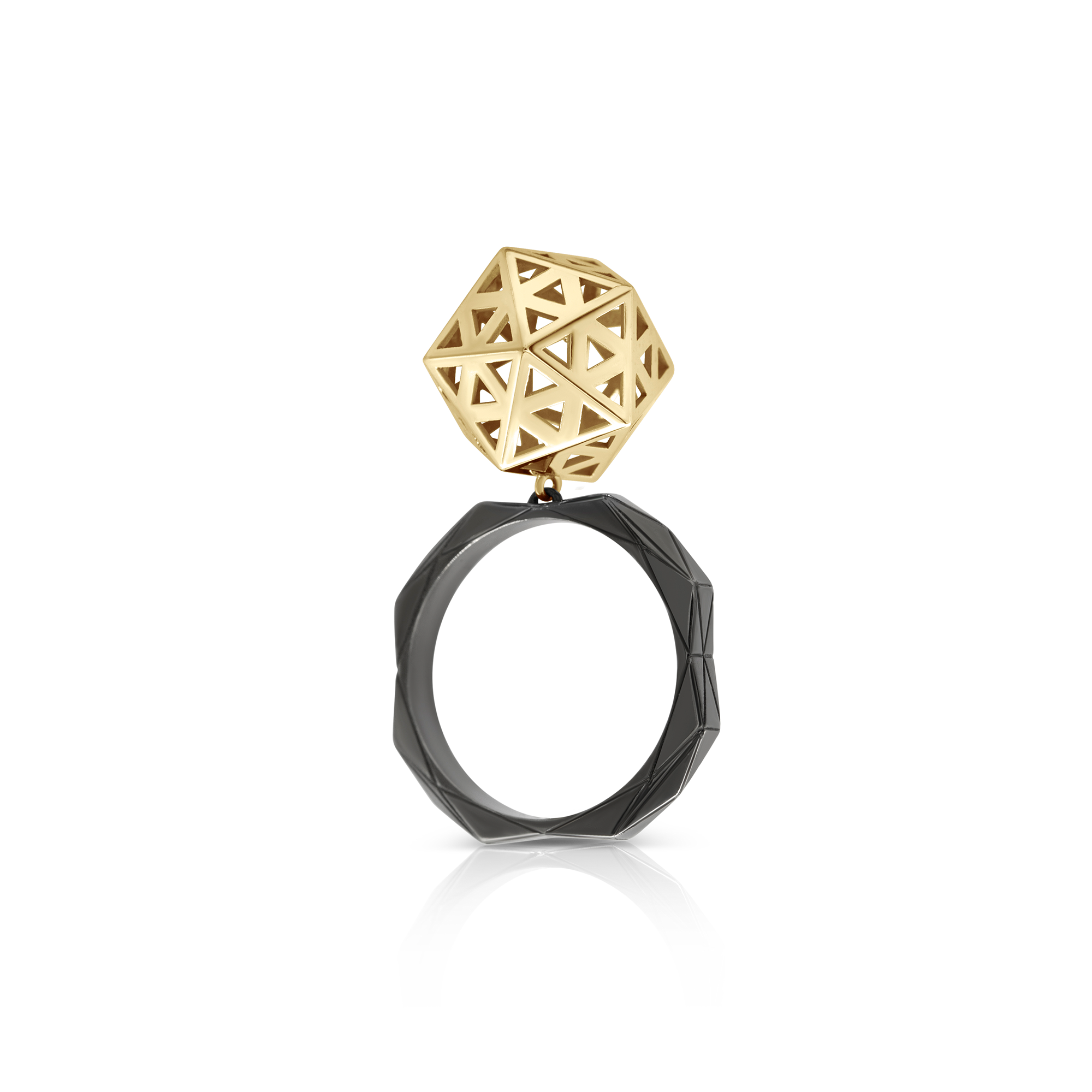 14K yellow gold rings rhodium fine jewelry