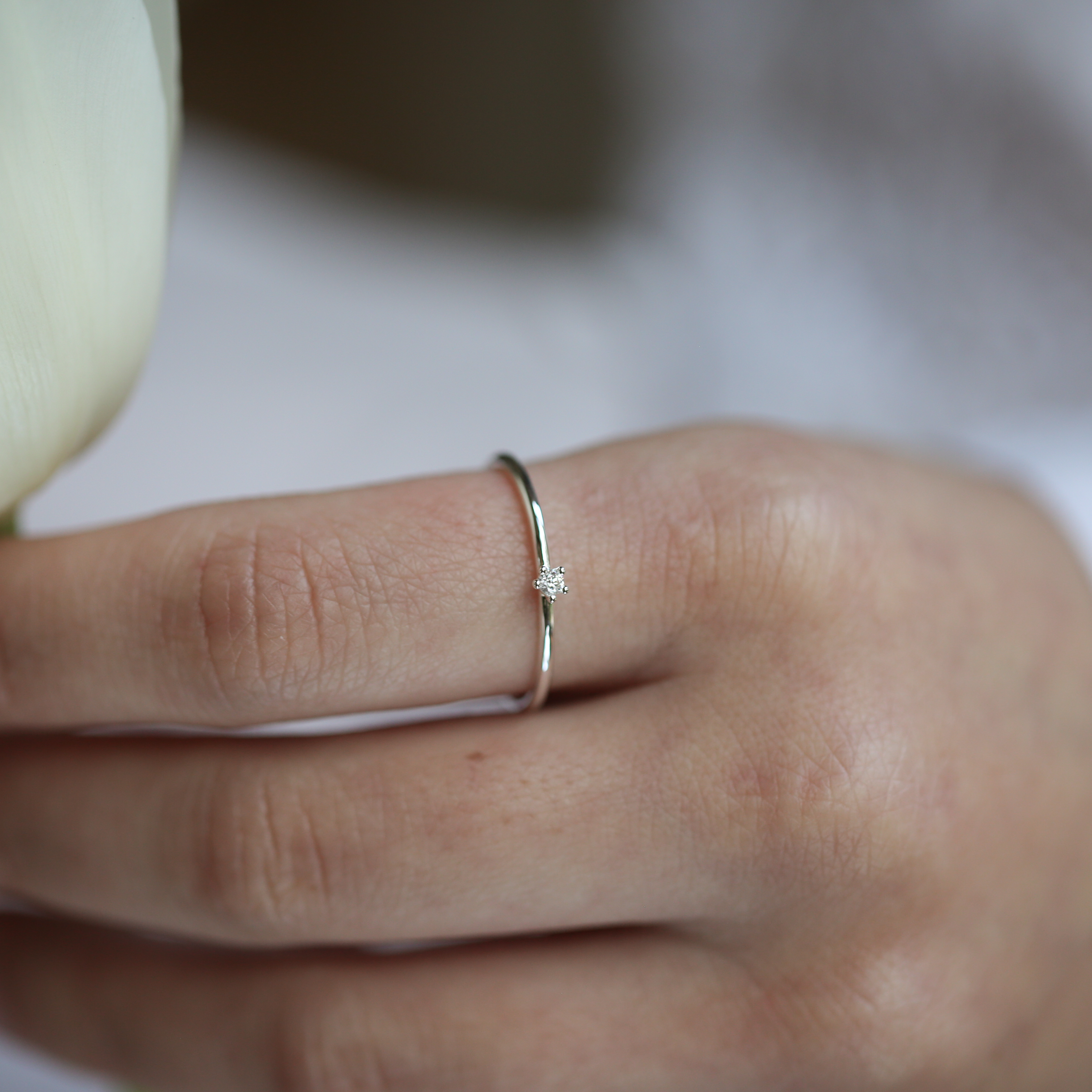 Small Bloom Moissanite Ring