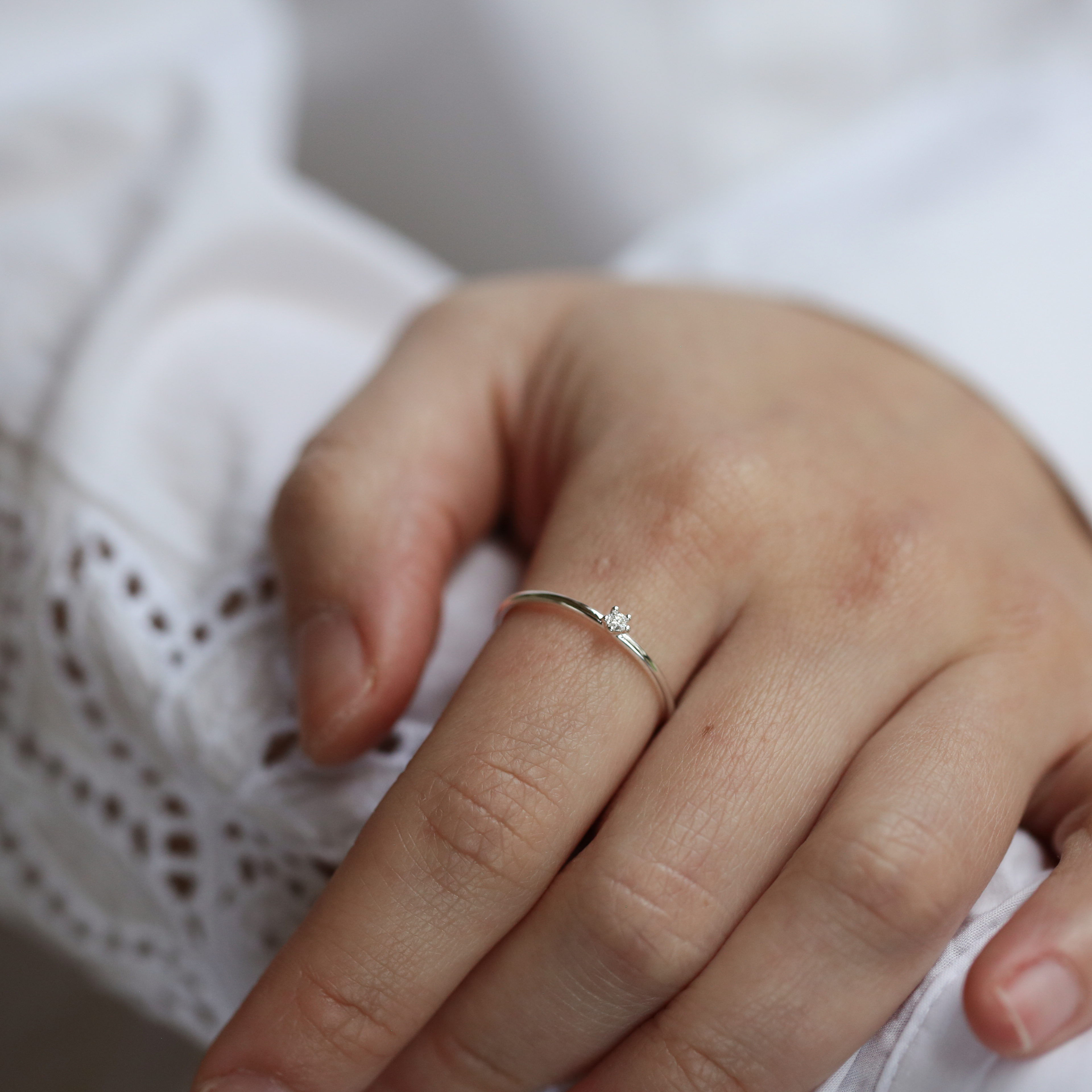 Small Bloom Moissanite Ring