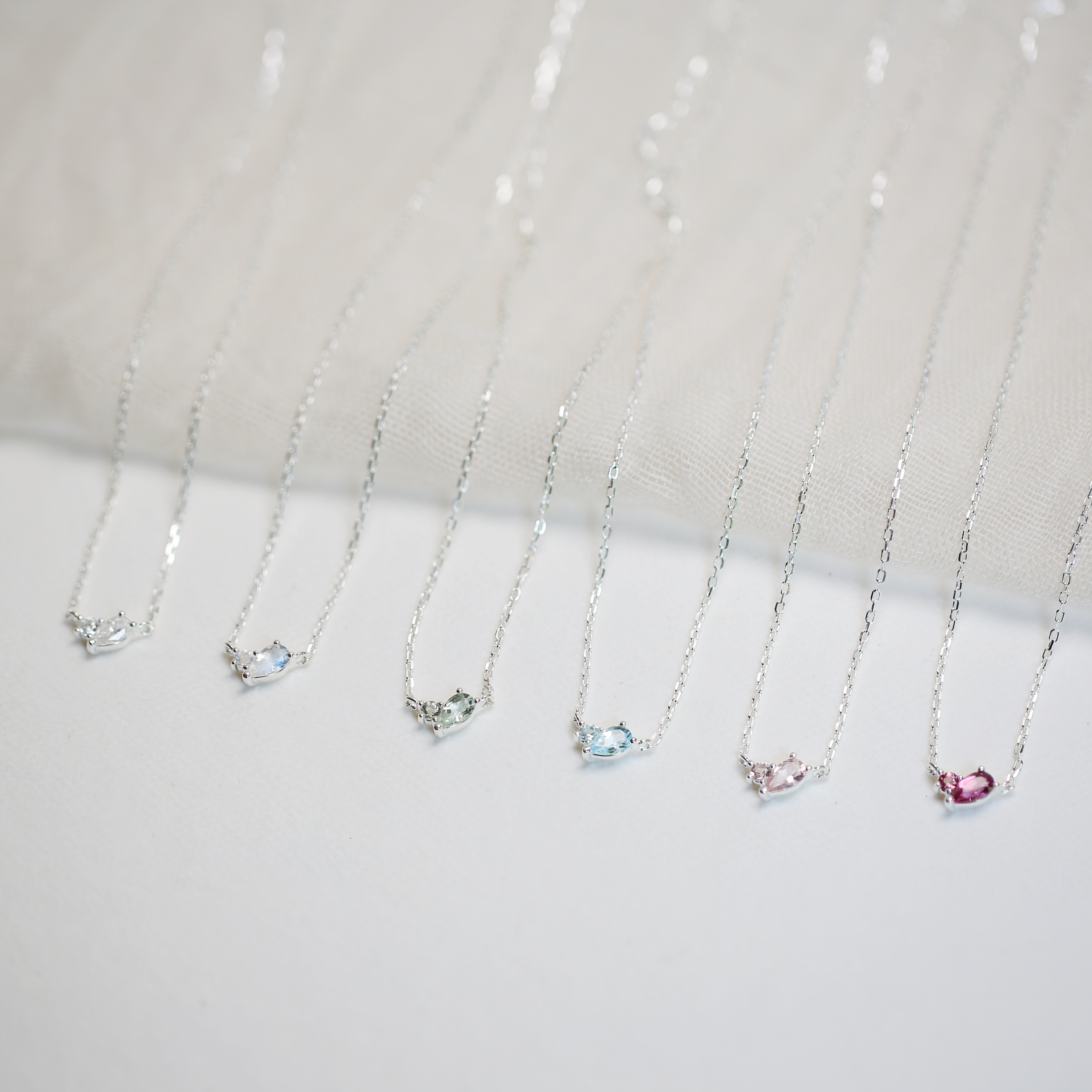 Sterling Silver Duet Birthstone Necklace