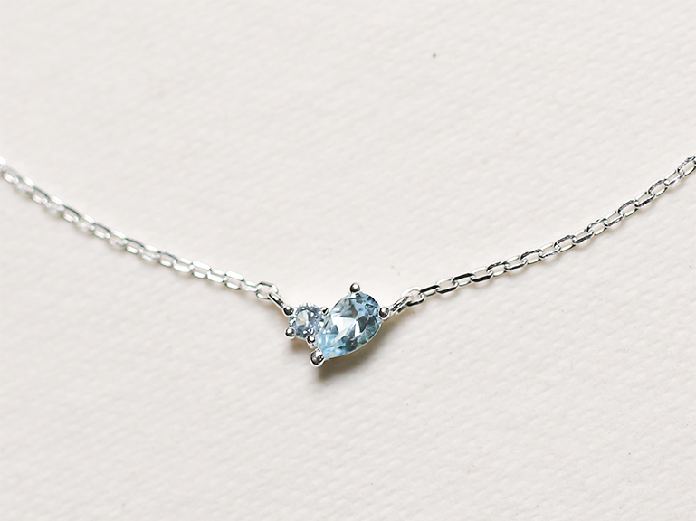 Sterling Silver Duet Birthstone Necklace