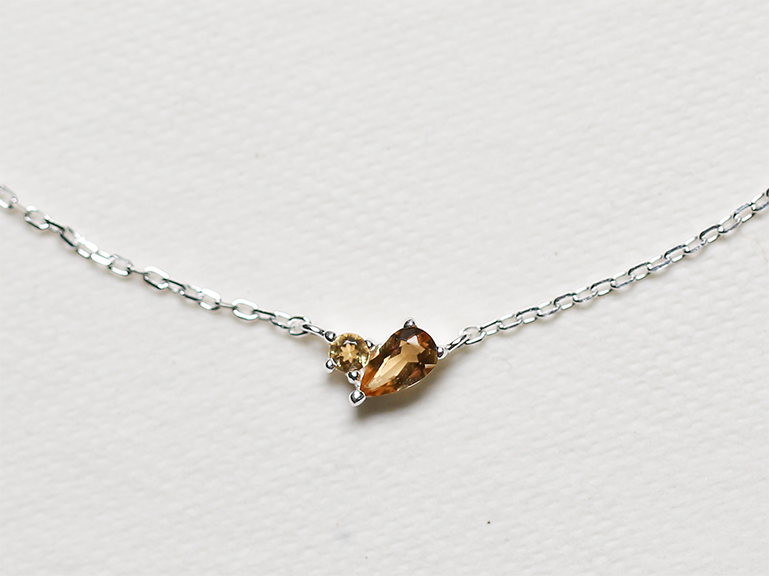 Sterling Silver Duet Birthstone Necklace