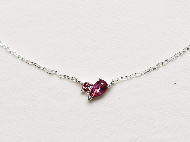 Sterling Silver Duet Birthstone Necklace