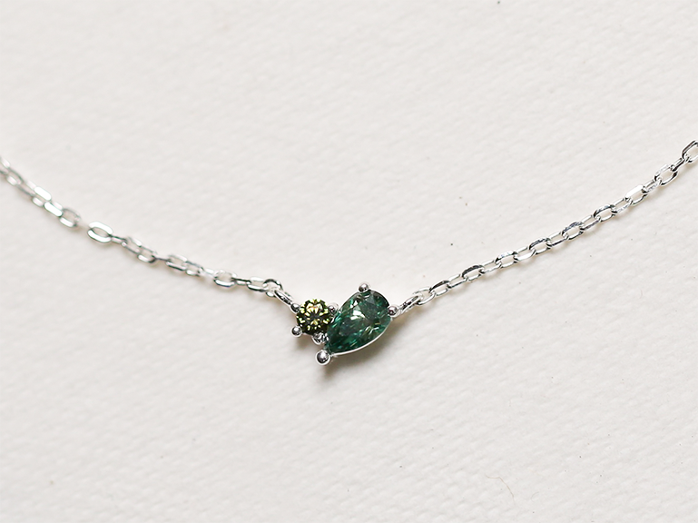Sterling Silver Duet Birthstone Necklace