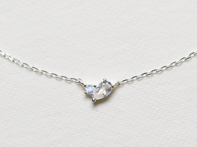 Sterling Silver Duet Birthstone Necklace