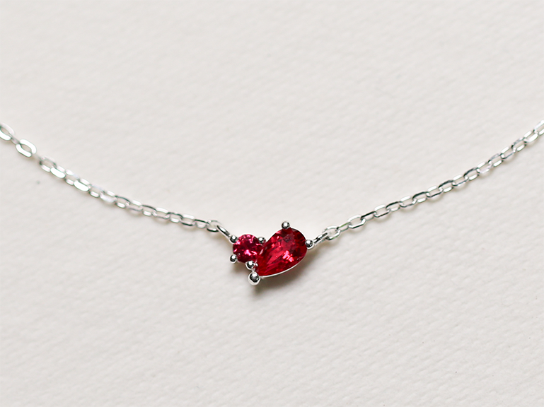 Sterling Silver Duet Birthstone Necklace