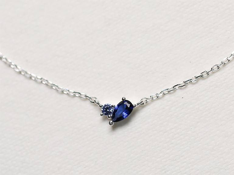Sterling Silver Duet Birthstone Necklace