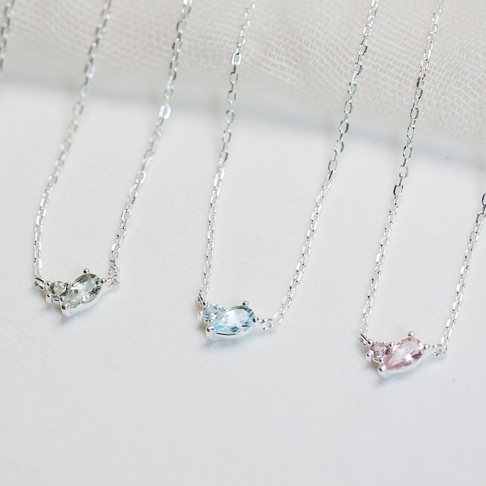 Sterling Silver Duet Birthstone Necklace