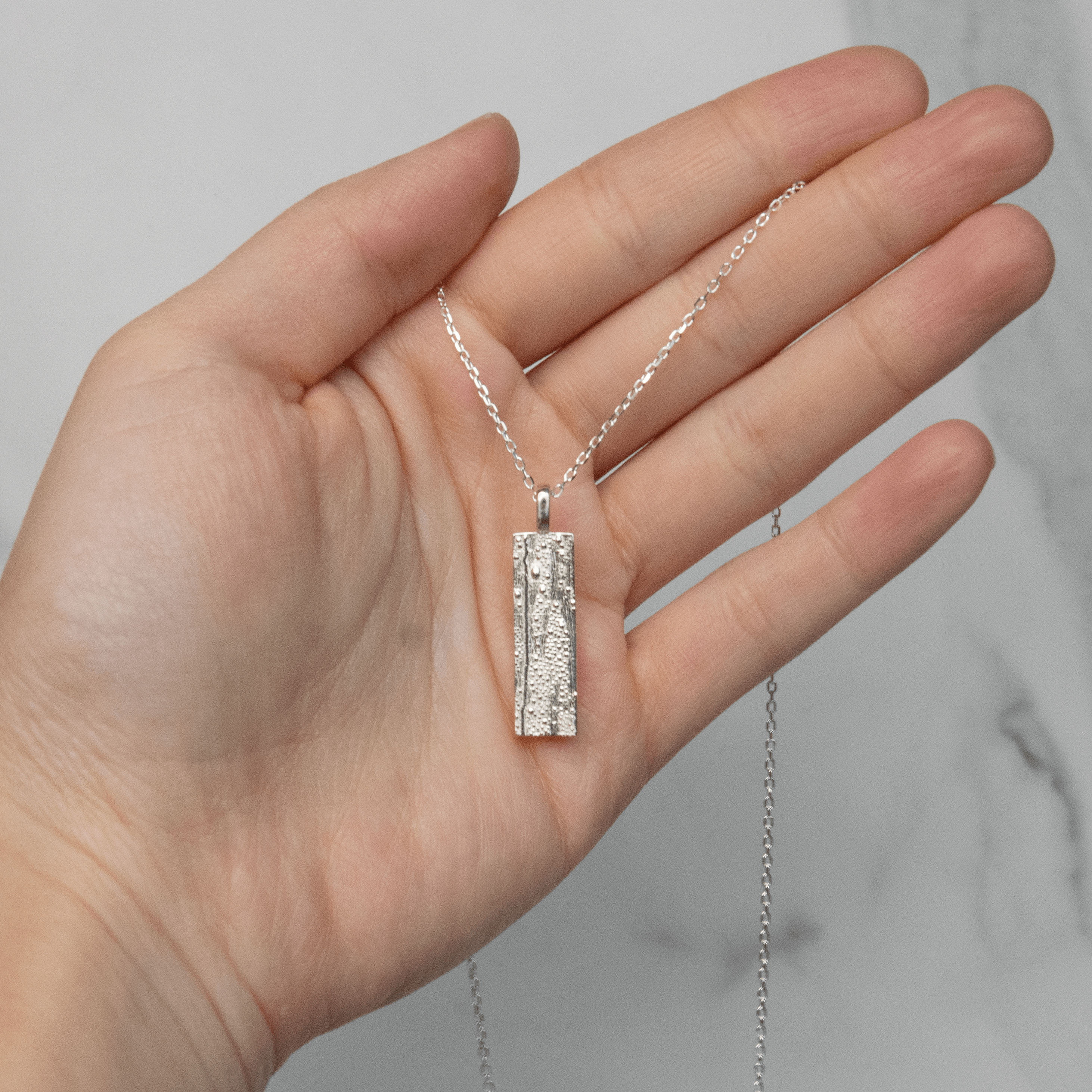 Sterling Silver Drawn By Rain Pendant Necklace