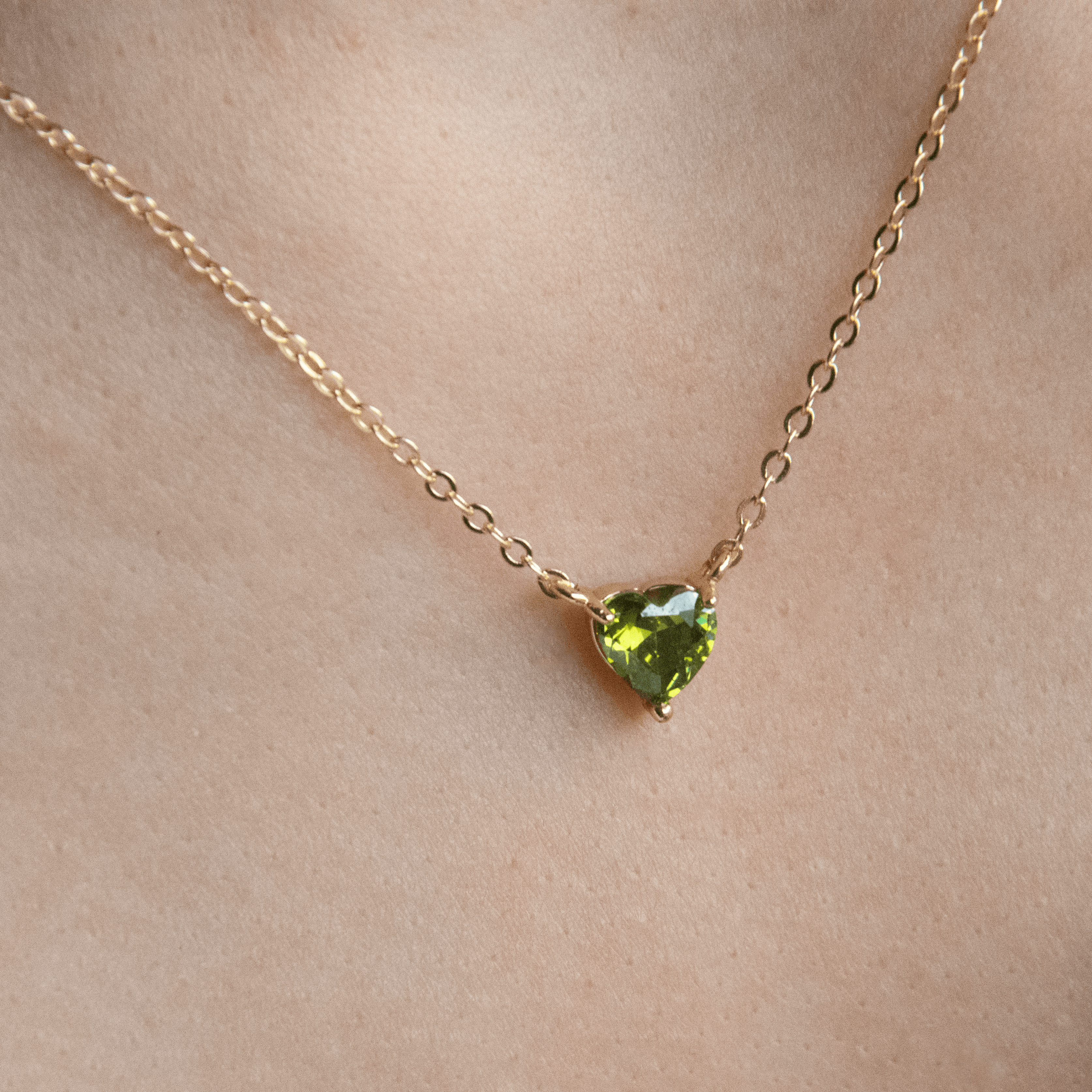 14K Gold-Filled Green Heart Harmony Necklace