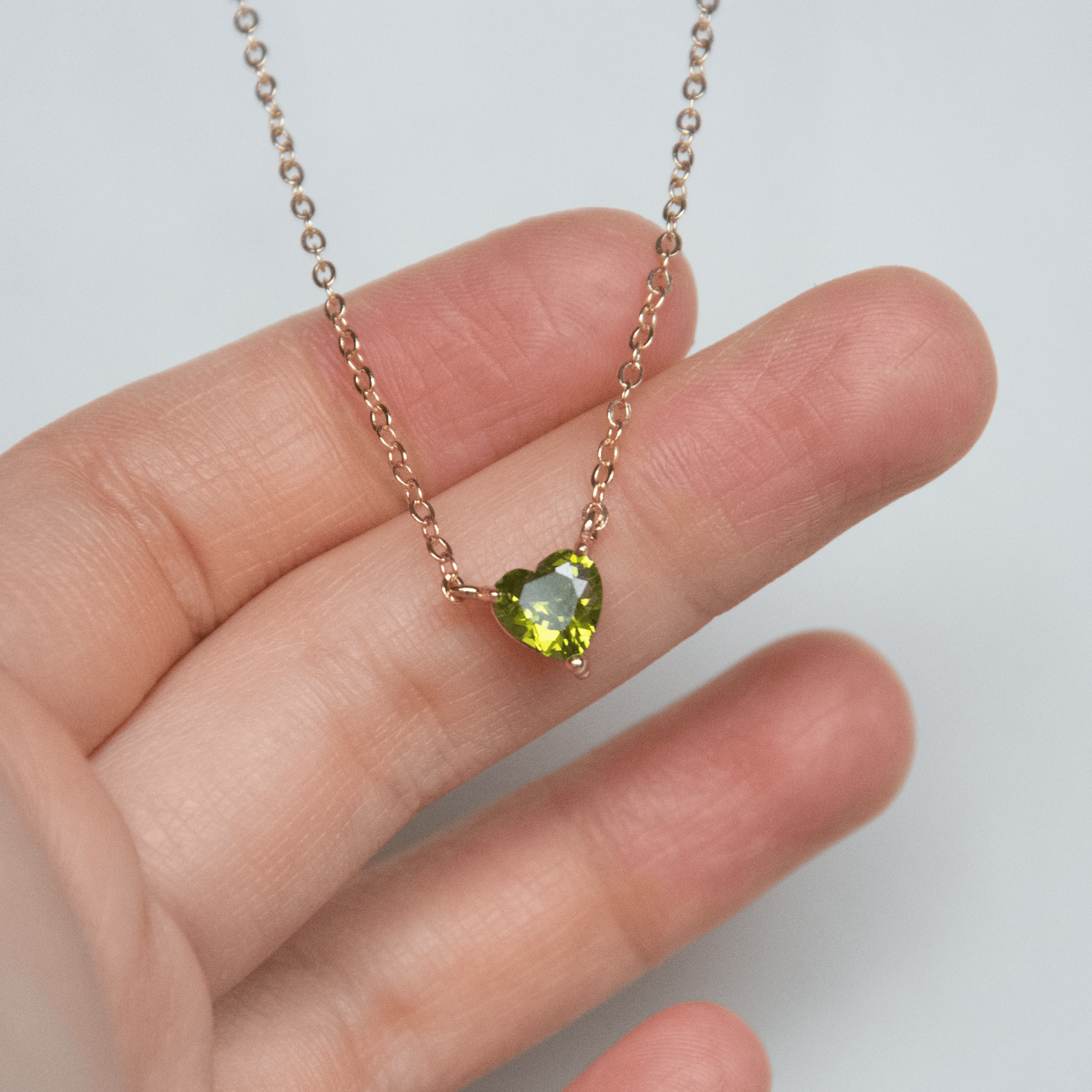 14K Gold-Filled Green Heart Harmony Necklace