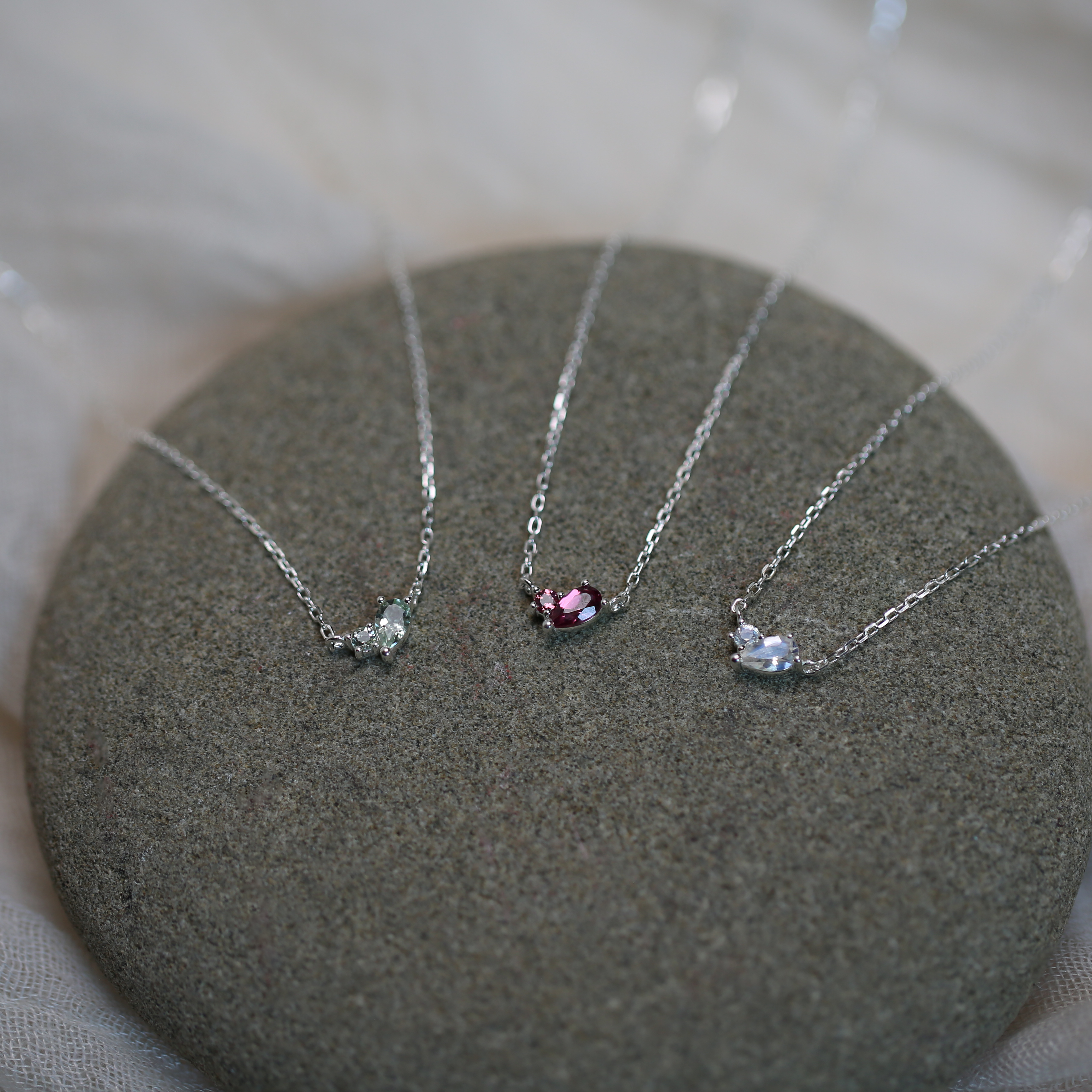 Sterling Silver Duet Birthstone Necklace