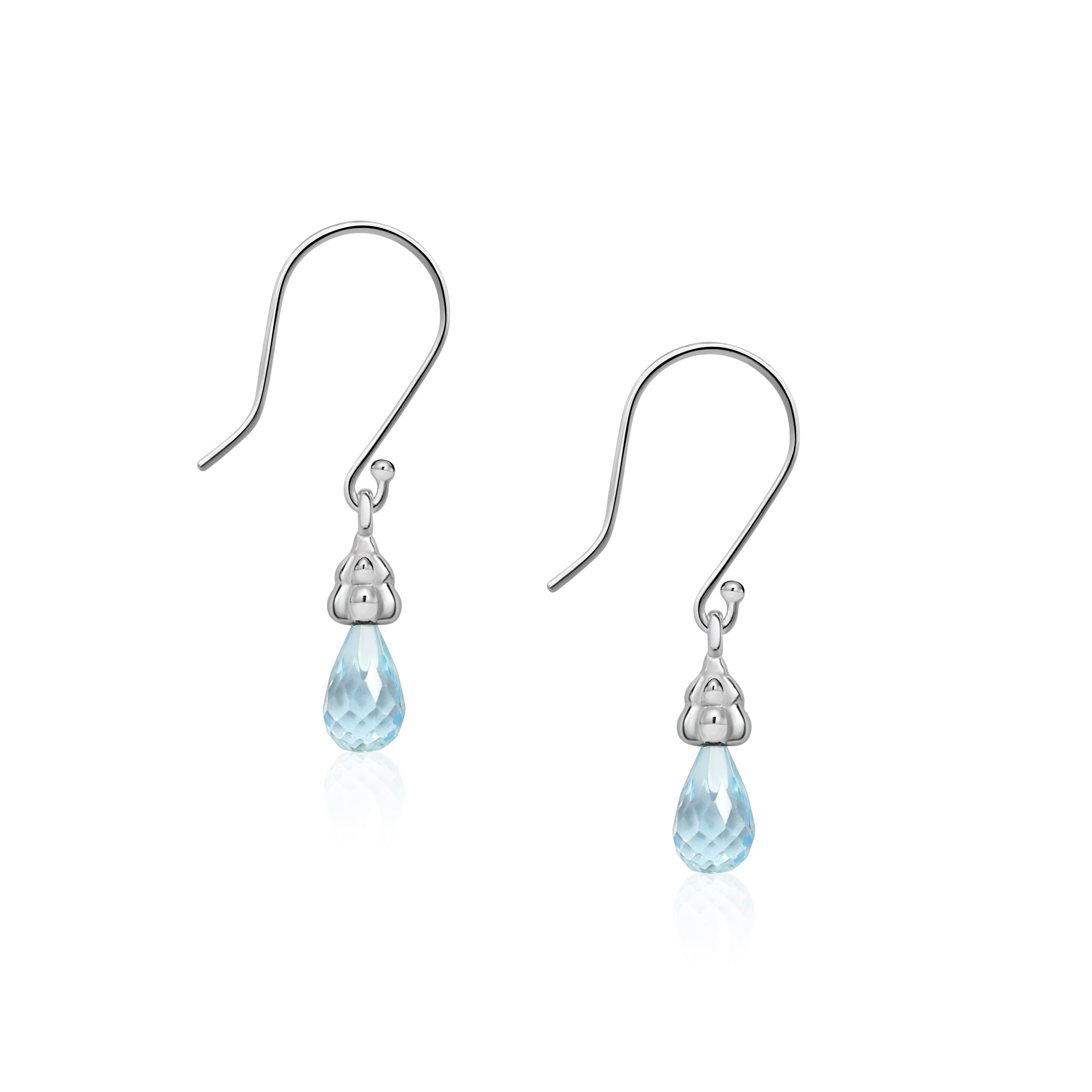 Sterling Silver Sky Blue Topaz Raindrop earrings