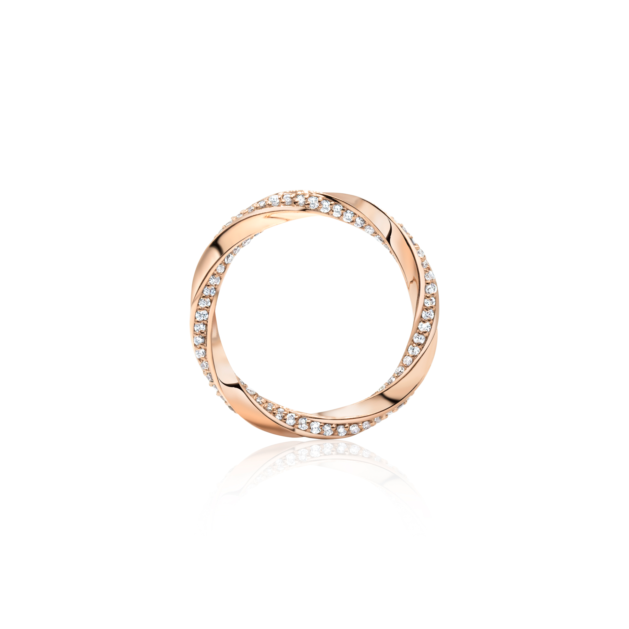 14K rose gold diamond rings eternity ring wedding jewelry