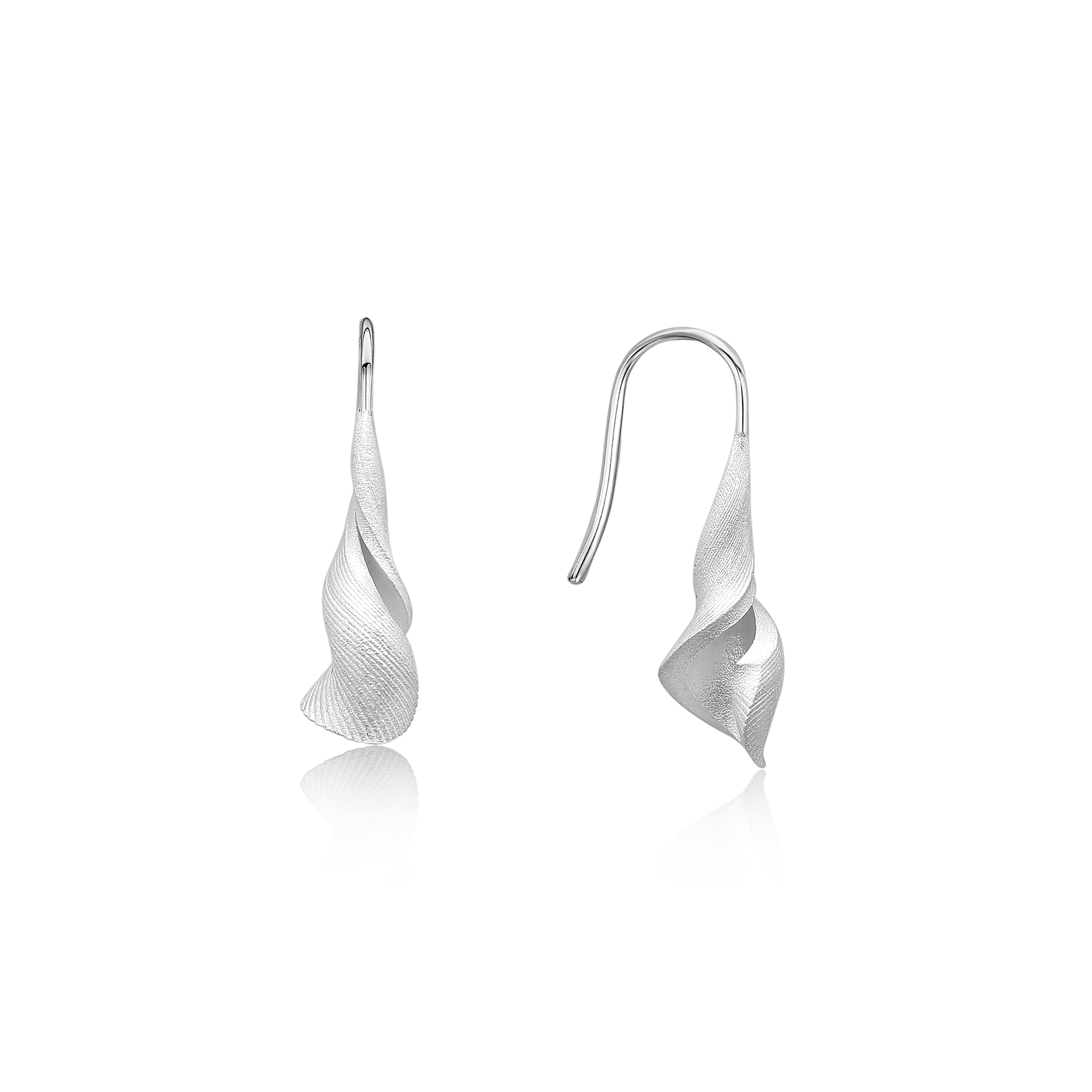 925 Sterling Silver Earrings Shell Lily Earrings Conceptual Earrings Designer Fine Jewelry
